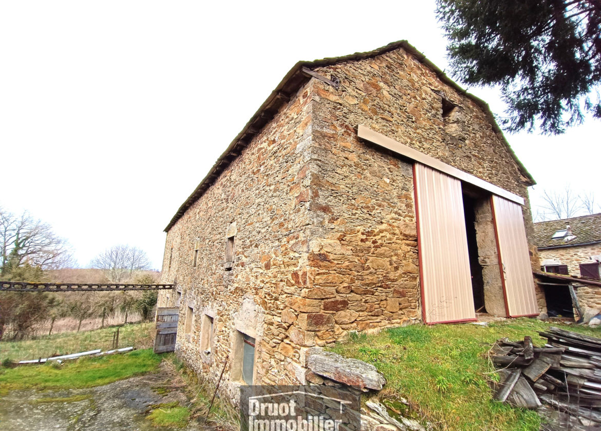 Grange en pierres avec terrain
