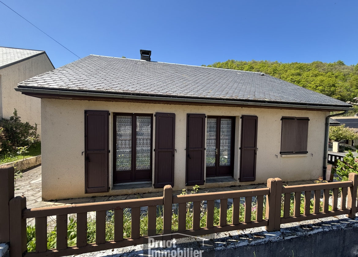 Maison T3 de plain-pied, garage, jardin, 10 min d'ESPALION