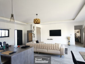 Maison de plain-pied , double garage et terrain